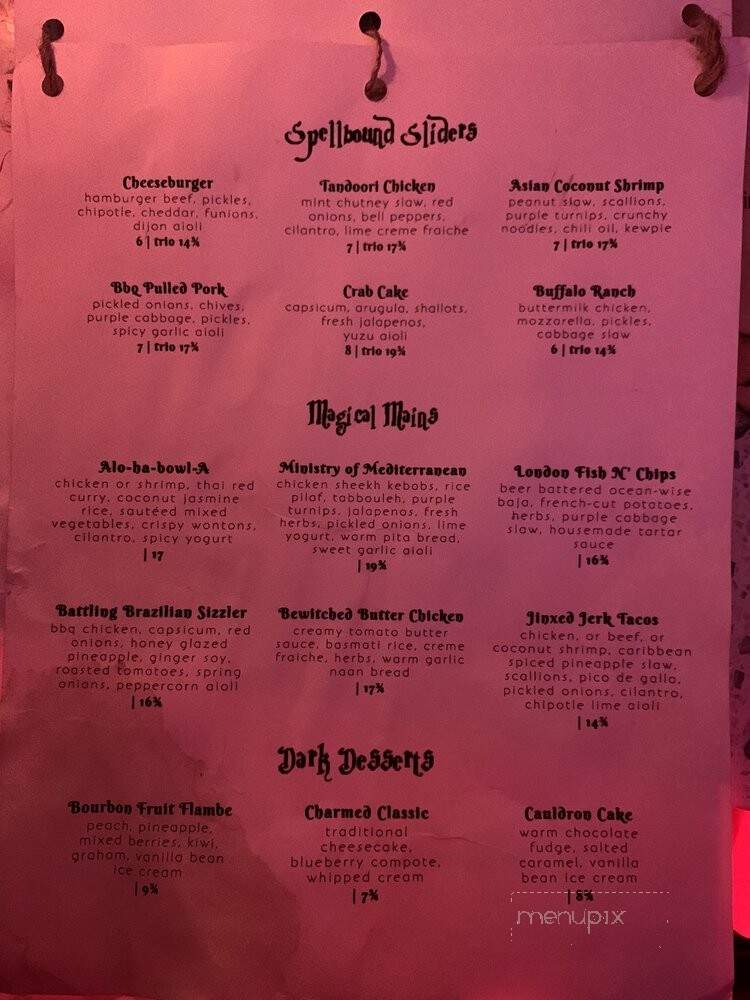 The Potion Room - Calgary, AB menu_pic