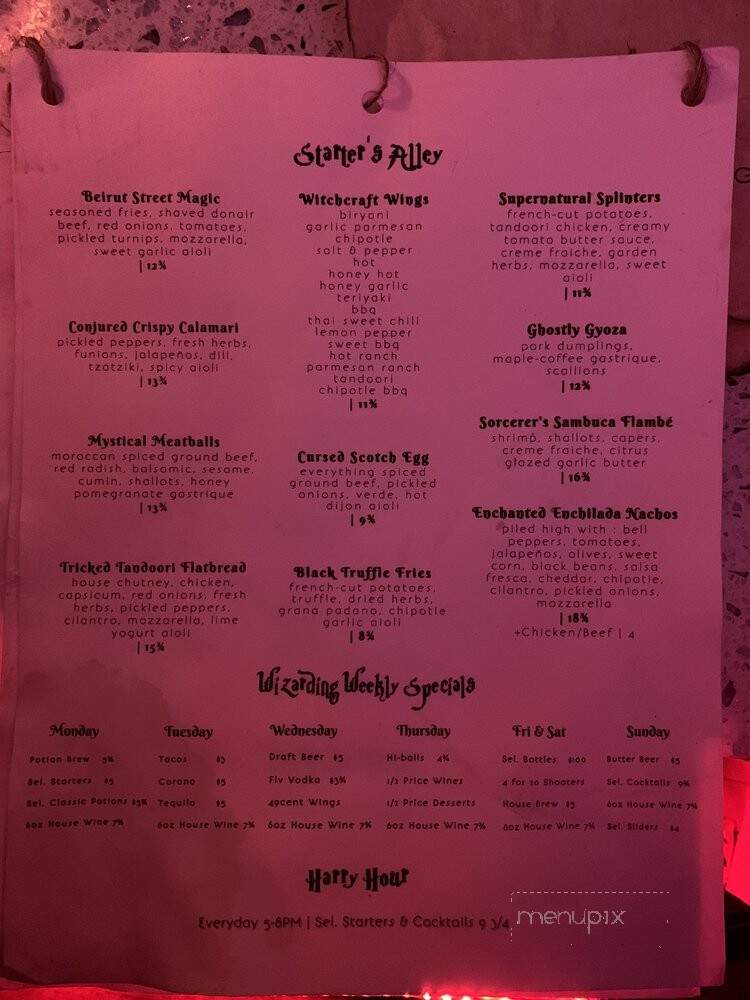 The Potion Room - Calgary, AB menu_pic