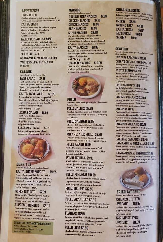 Faby's Restaurant 2 - Conway, AR menu_pic