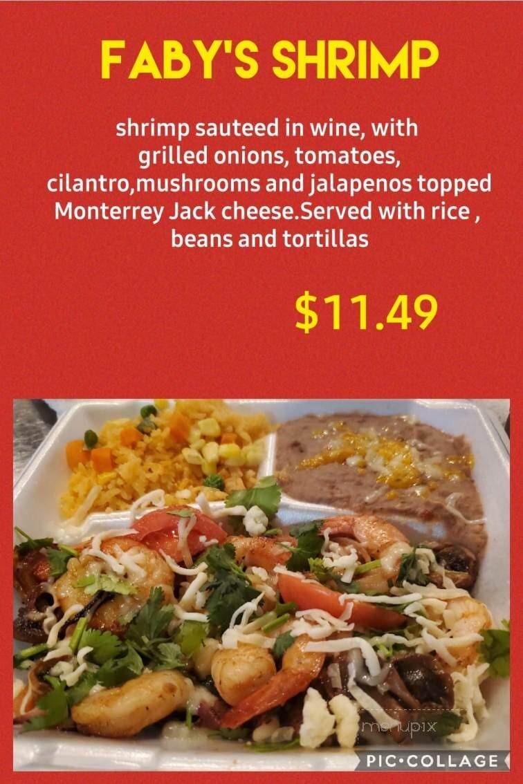 Faby's Restaurant 2 - Conway, AR menu_pic