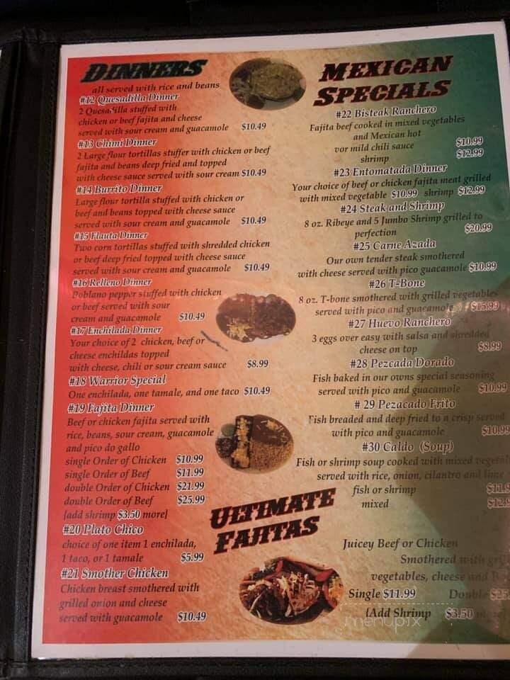 Munoz Mexican Restaurant - Anadarko, OK menu_pic
