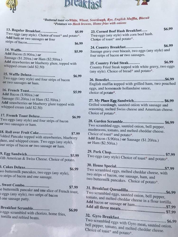 My Place - Sierra Vista, AZ menu_pic