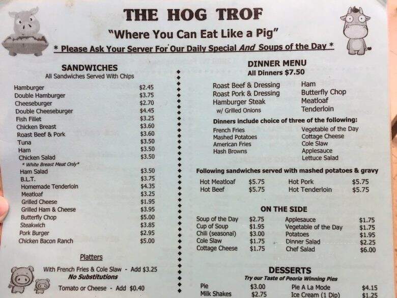 Hog Trof - Hanna City, IL menu_pic