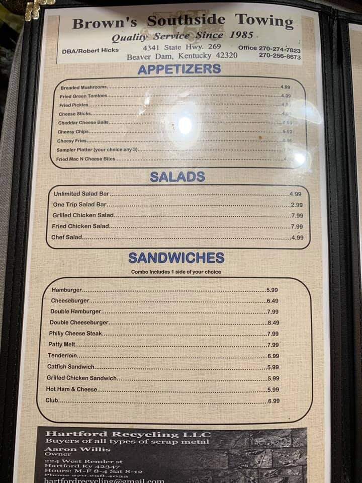 Beaver Dam Cafe - Beaver Dam, KY menu_pic
