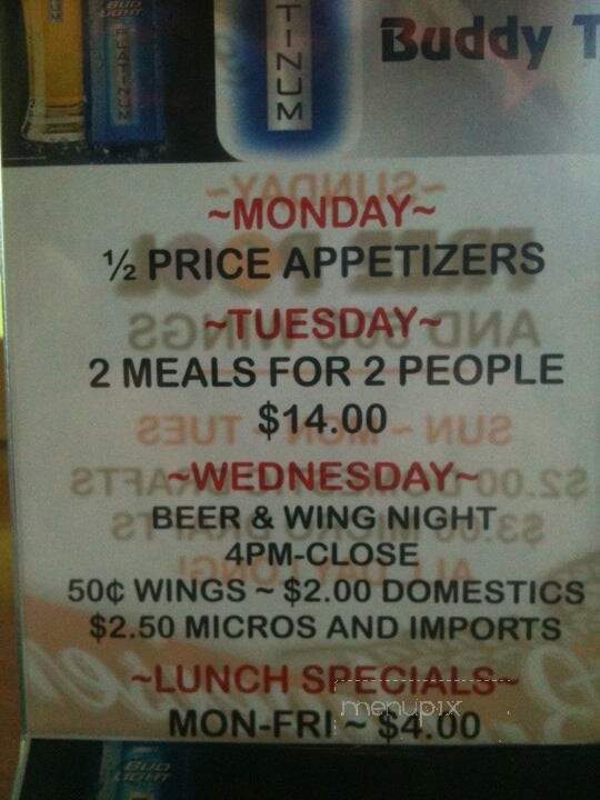 Buddy T's - Lewiston, ME menu_pic