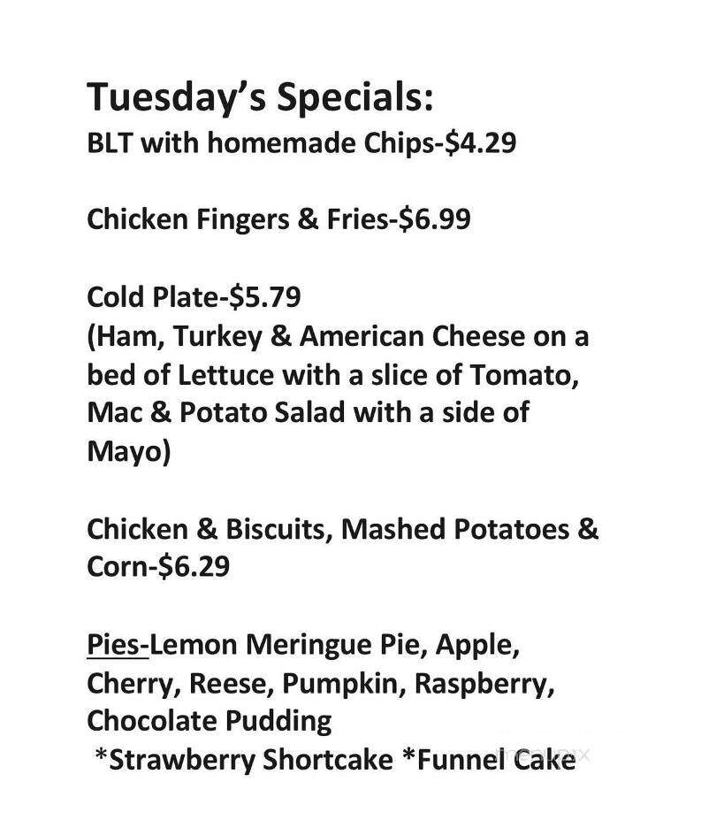 Becky's Diner - Waverly, NY menu_pic