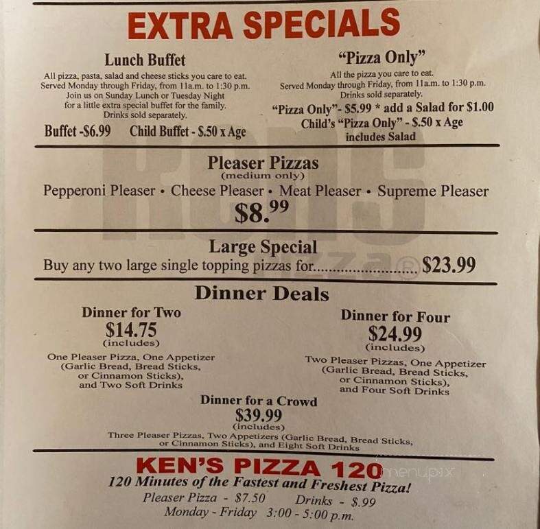 Ken's Pizza - Chandler, OK menu_pic