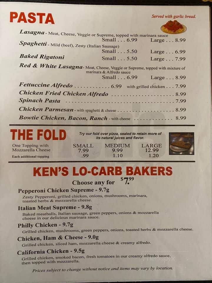 Ken's Pizza - Chandler, OK menu_pic