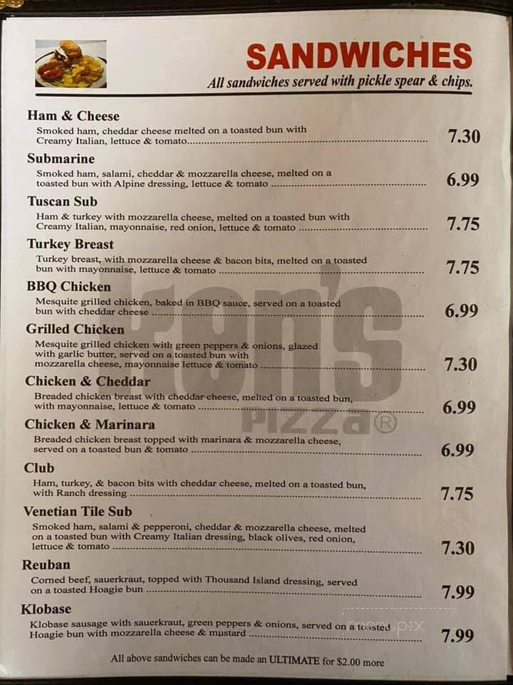 Ken's Pizza - Chandler, OK menu_pic