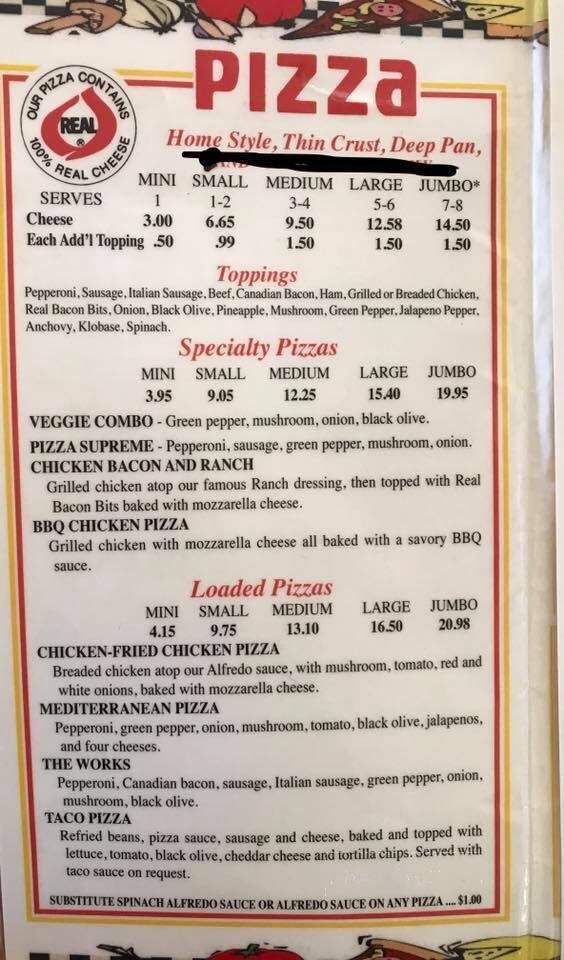 Ken's Pizza - Chandler, OK menu_pic