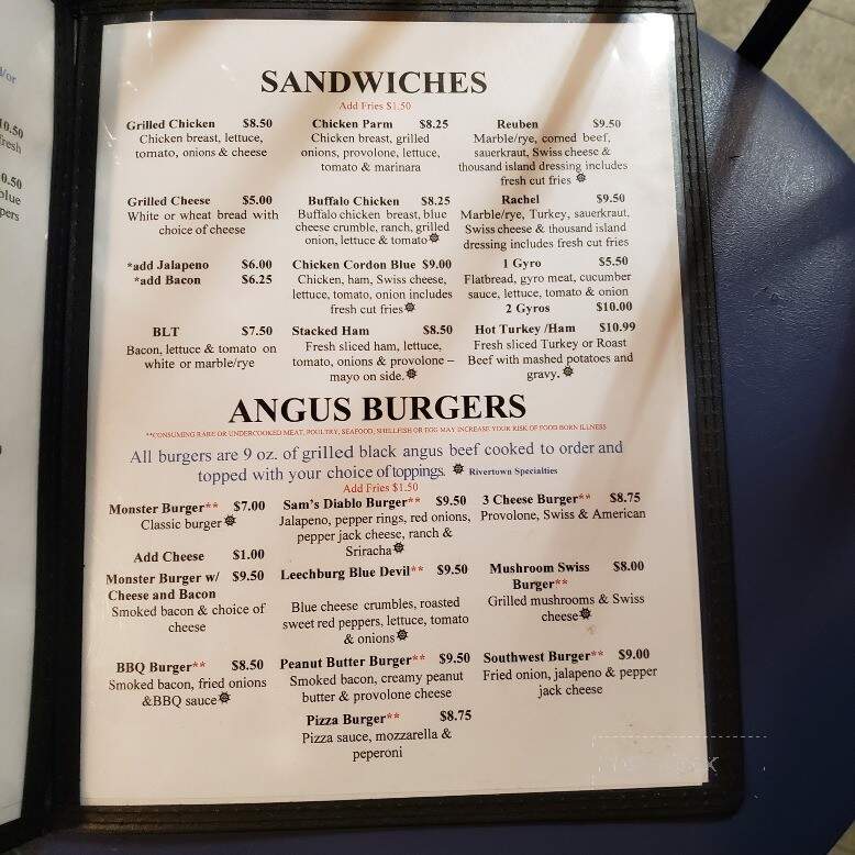 Rivertown Pub - Leechburg, PA menu_pic