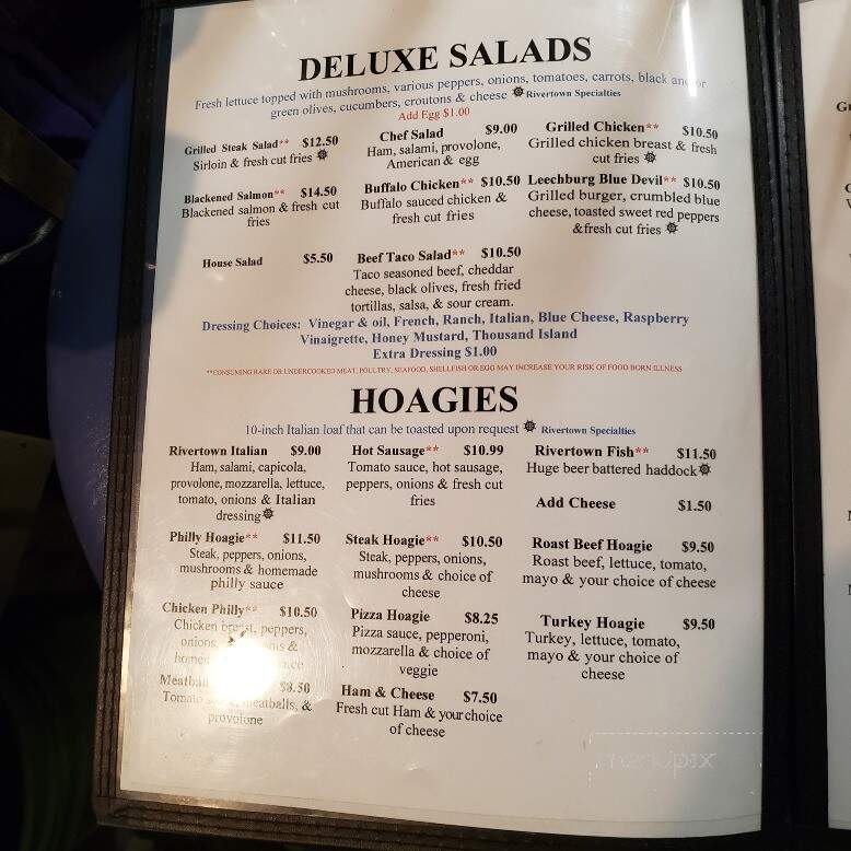 Rivertown Pub - Leechburg, PA menu_pic