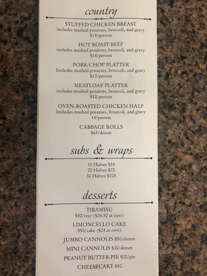 Schiano's Italian Restaurant - Berrysburg, PA menu_pic