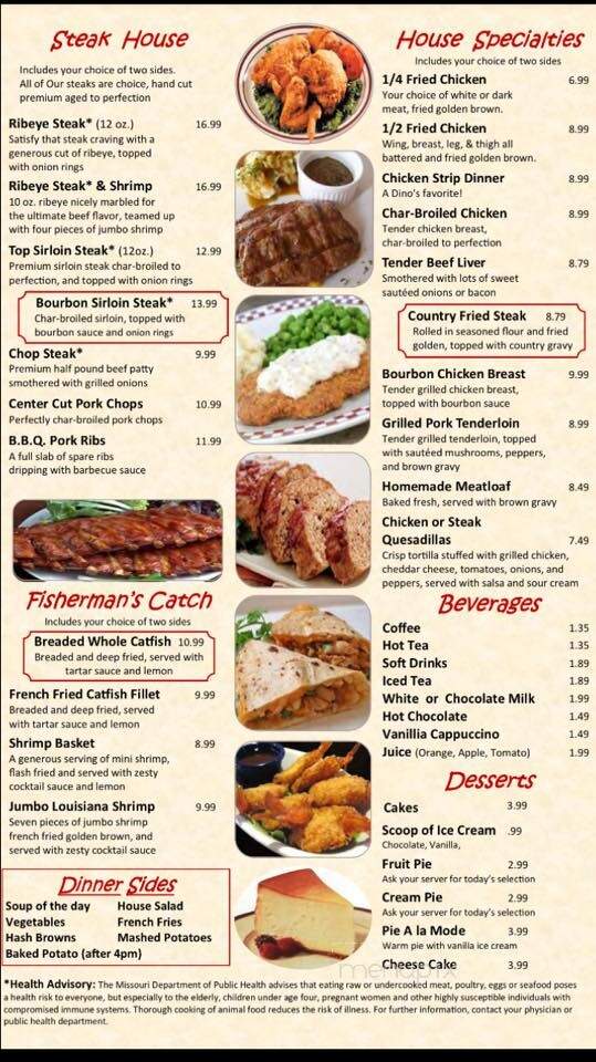 Dino's Dinner - Trenton, MO menu_pic