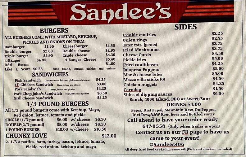 Sandee's - Billings, MT menu_pic