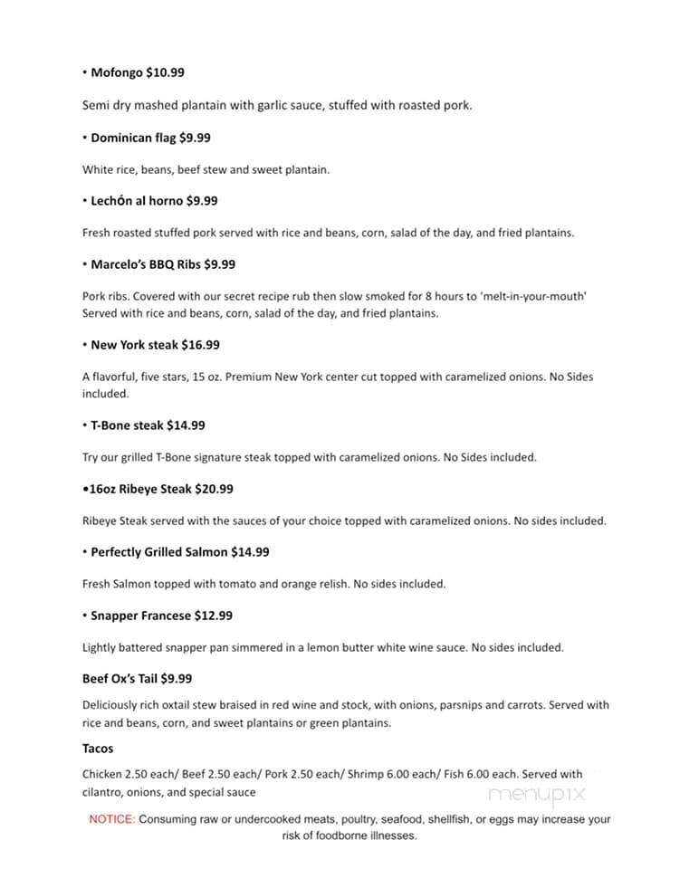 Marcelo's - Lancaster, SC menu_pic
