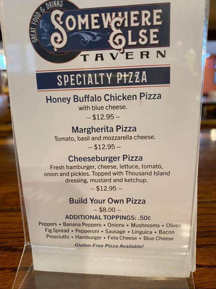 Somewhere Else Tavern - Pembroke, MA menu_pic