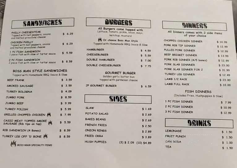 Boss Man Pit Stop - Memphis, TN menu_pic