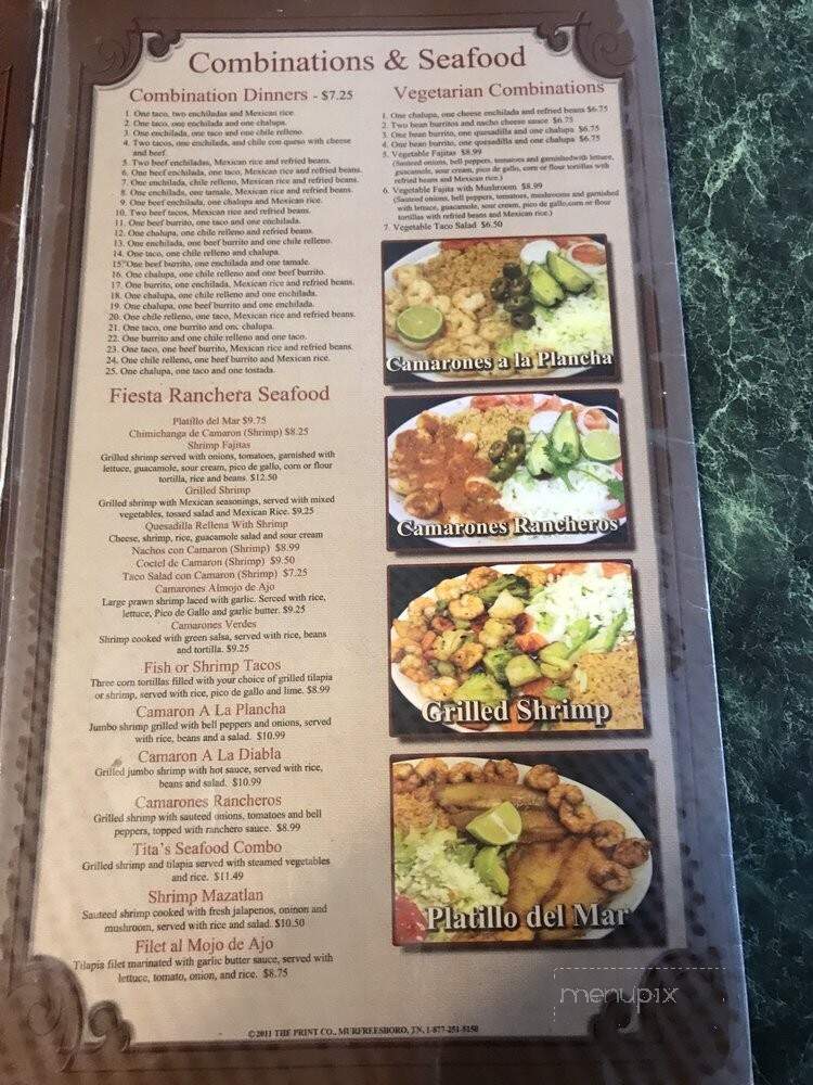 Fiesta Ranchero - McMinnville, TN menu_pic