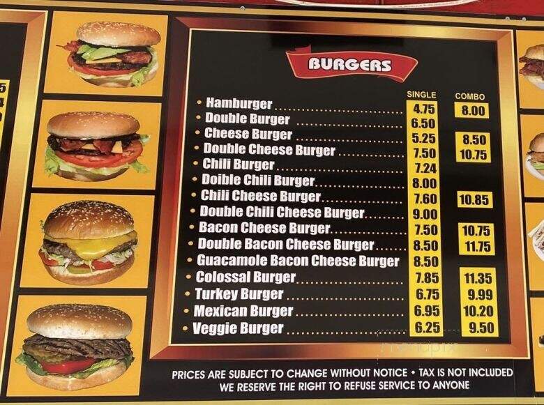Melo Burger - Inglewood, CA menu_pic