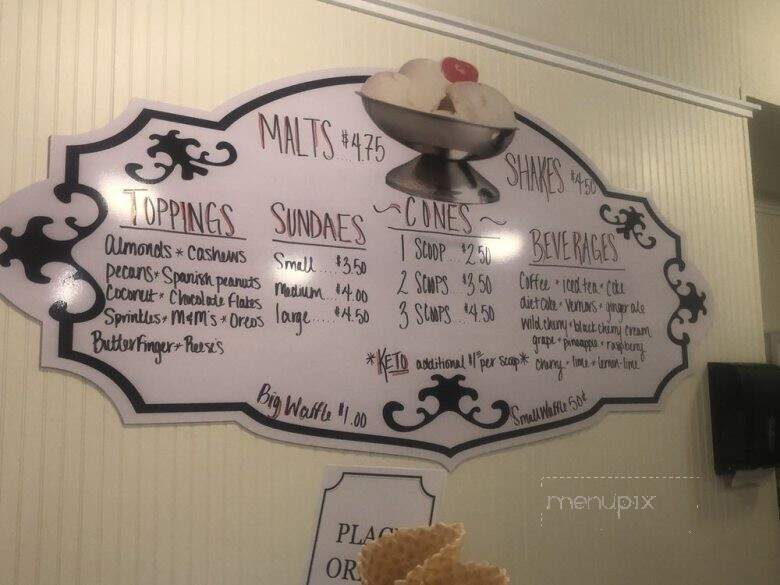 Main Street Ice Cream Shoppe & Old Fashion Soda Fountain - Lake Odessa, MI menu_pic