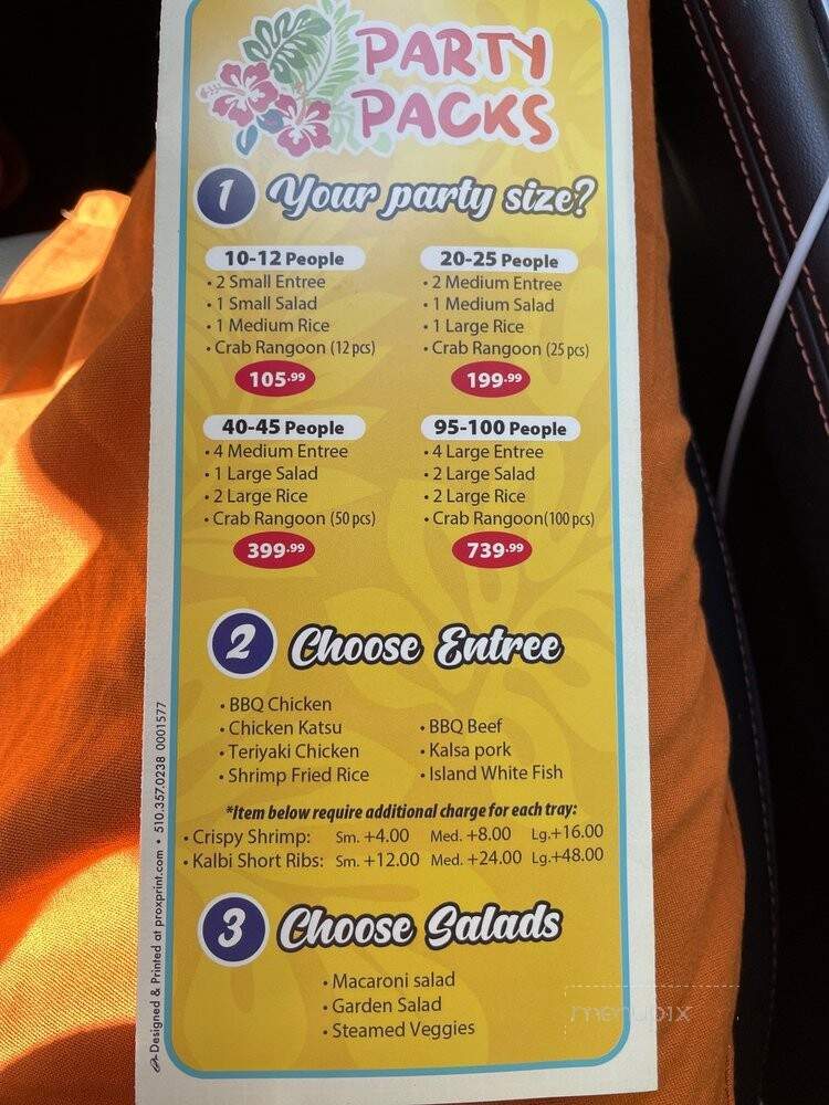 Yummy Hawaiian BBQ - Antioch, CA menu_pic