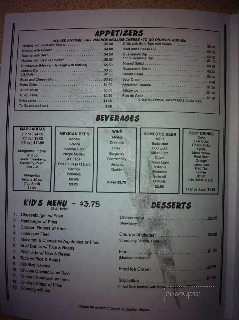 Los Cotorros Mexican - Sheridan, IN menu_pic