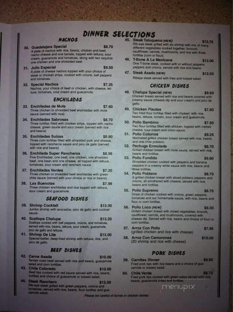 Los Cotorros Mexican - Sheridan, IN menu_pic