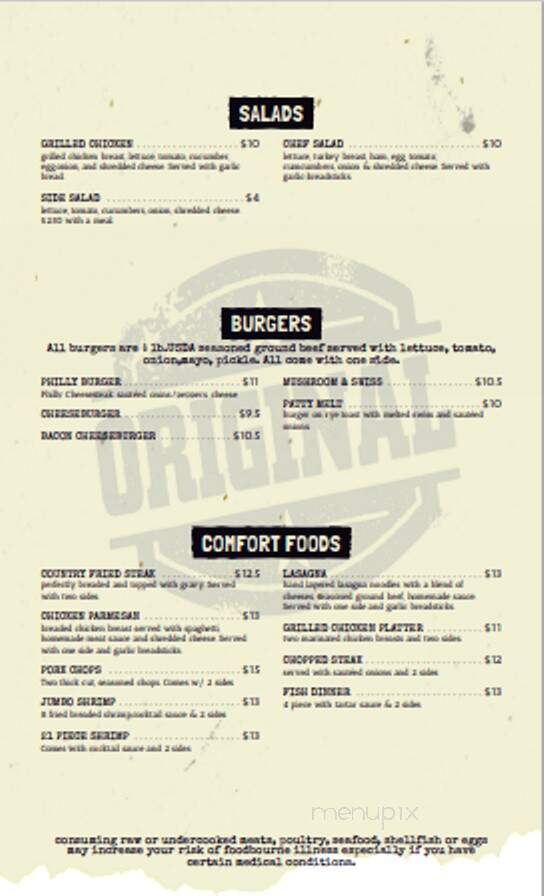 Hub Room - Wapakoneta, OH menu_pic