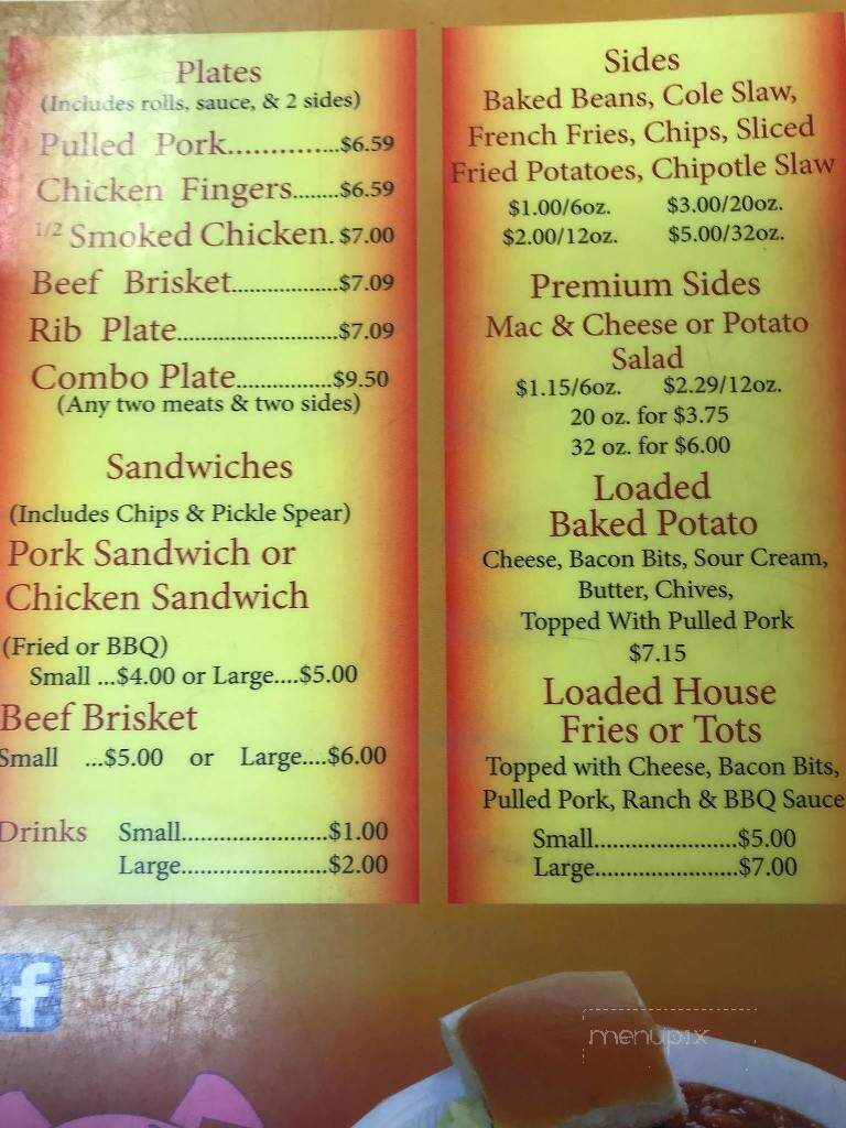 Sally's Smokin Butt BBQ - Fort Payne, AL menu_pic