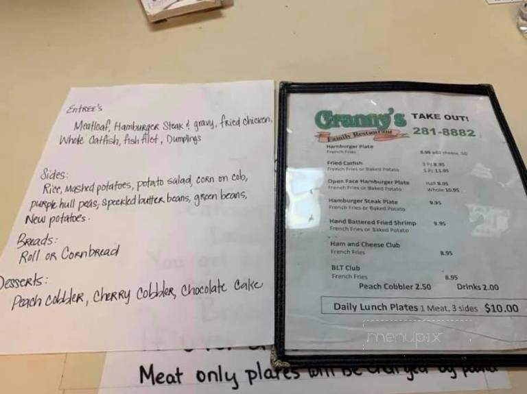 Granny's Family Restaurant - Monroe, LA menu_pic