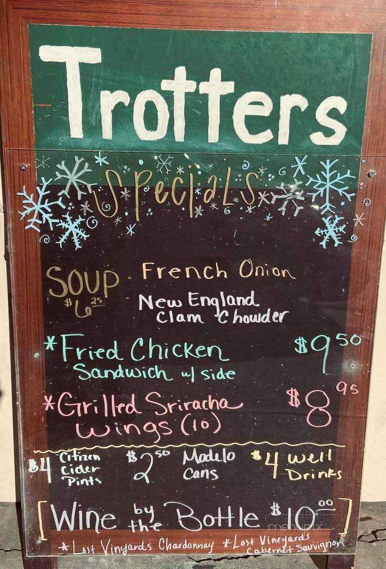 Trotters - Saratoga Springs, NY menu_pic