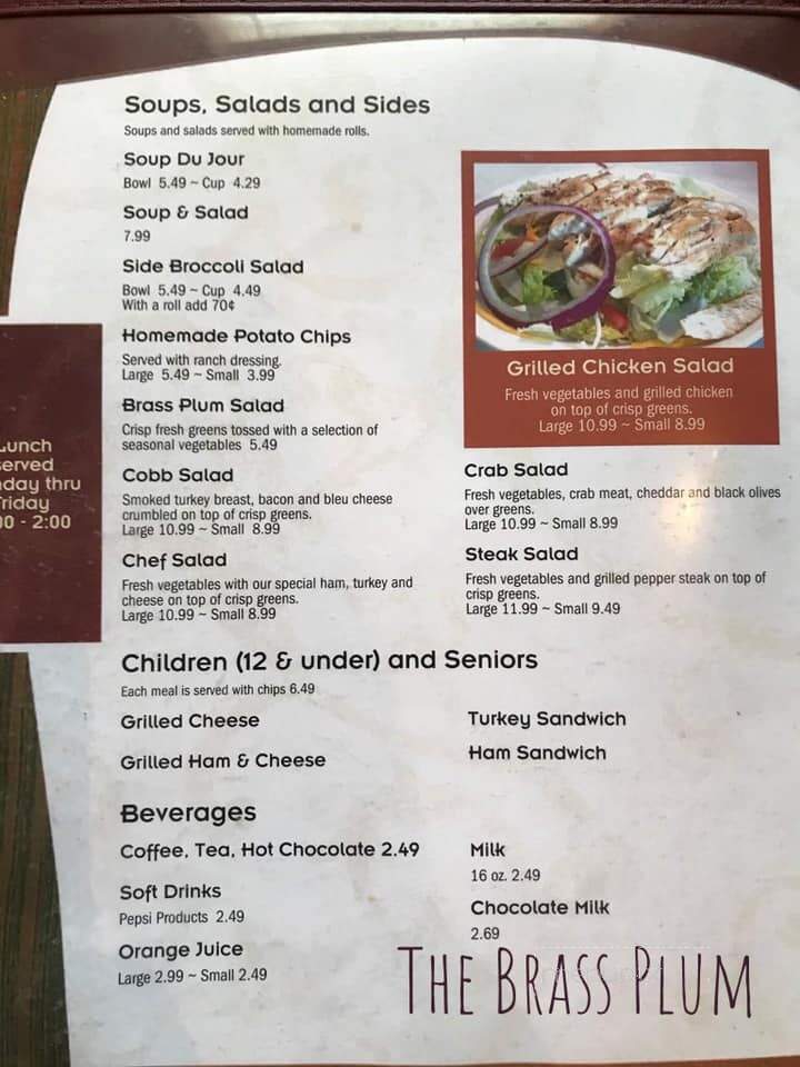 Brass Plum - Worland, WY menu_pic