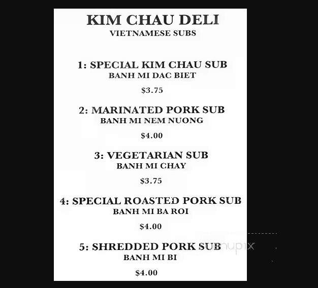 Kim Chau Deli - Vancouver, BC menu_pic