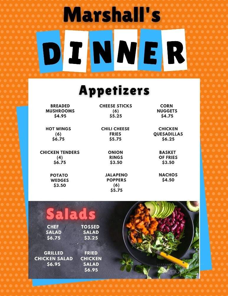 Marshall's Backstretch Diner - Frankfort, KY menu_pic