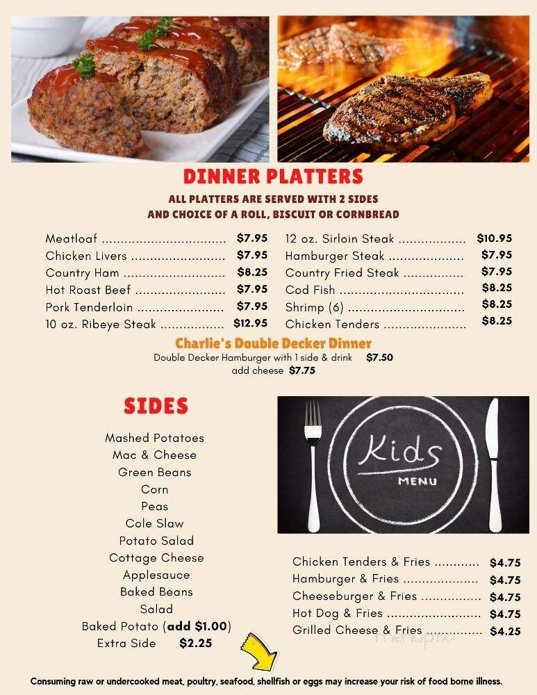Marshall's Backstretch Diner - Frankfort, KY menu_pic