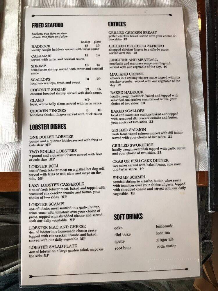 Fish Shack Restaurant - Rockport, MA menu_pic