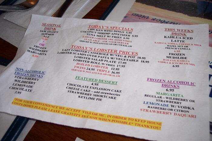 Fish Shack Restaurant - Rockport, MA menu_pic