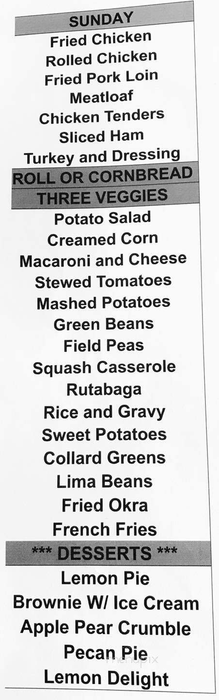 Home Cafe - Lincolnton, GA menu_pic