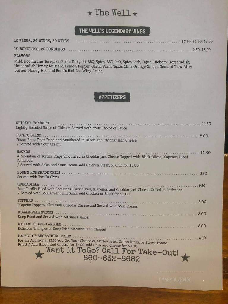 Well - Cromwell, CT menu_pic