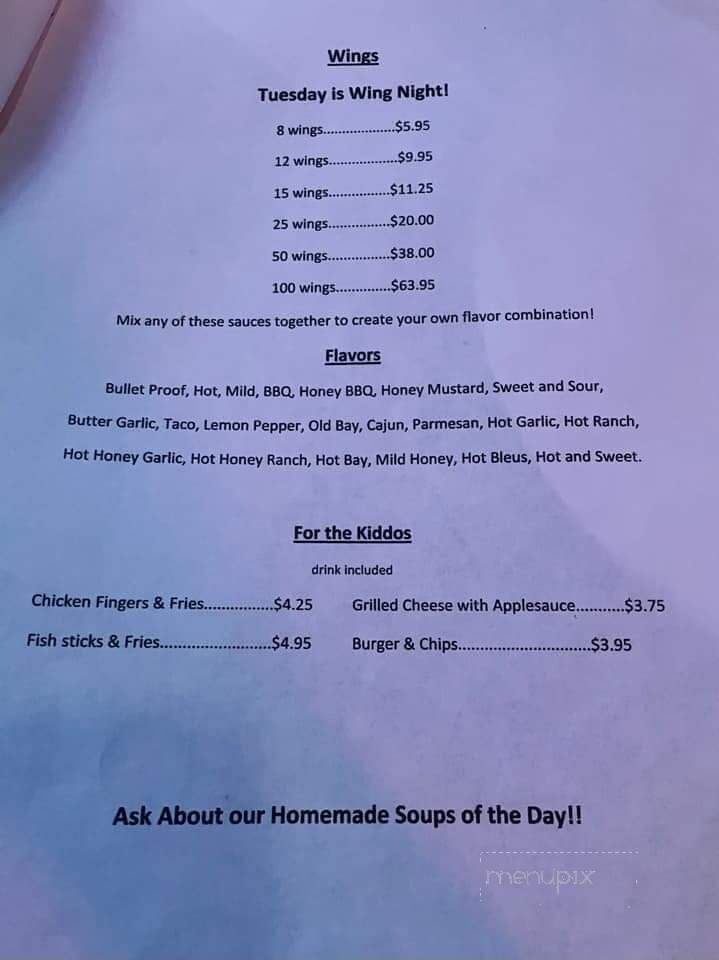 Silver Bullet Saloon - Nescopeck, PA menu_pic