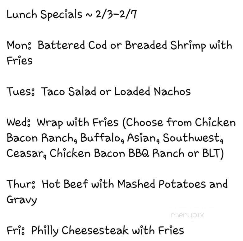 R J's Lounge - Conrad, IA menu_pic