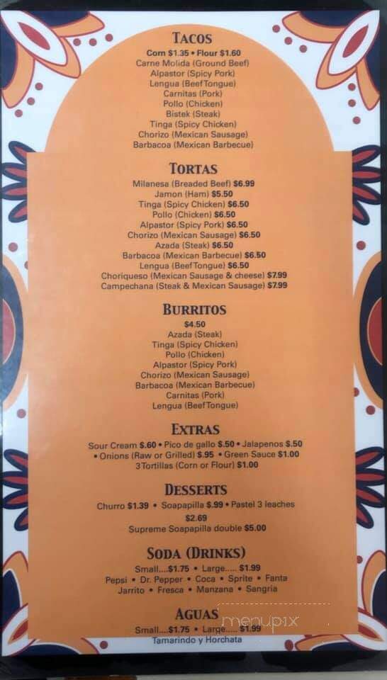 La Poblanita - Anadarko, OK menu_pic