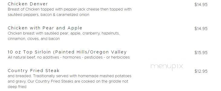 Vivian's Restaurant and Bill's Barbecue - Lincoln City, OR menu_pic