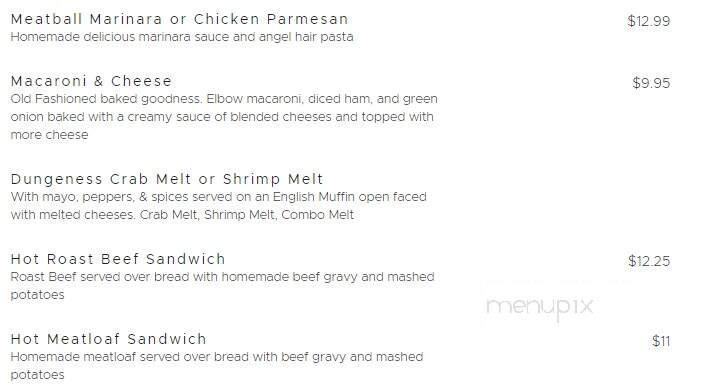 Vivian's Restaurant and Bill's Barbecue - Lincoln City, OR menu_pic