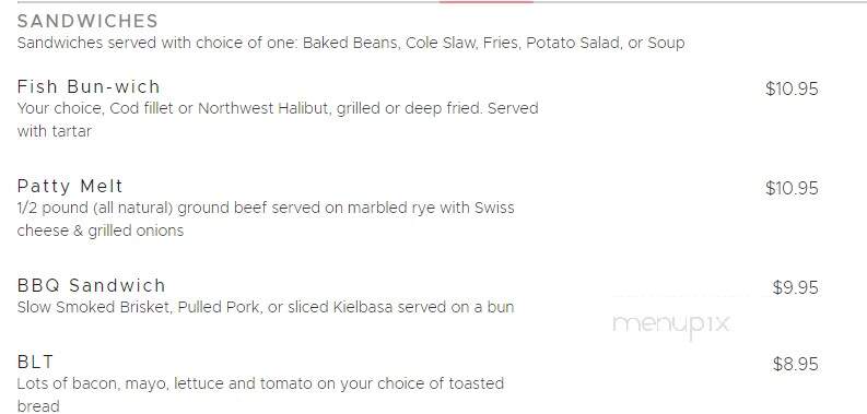 Vivian's Restaurant and Bill's Barbecue - Lincoln City, OR menu_pic