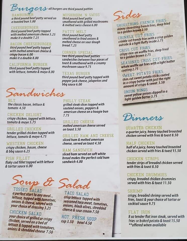 Corner - Climax, MN menu_pic