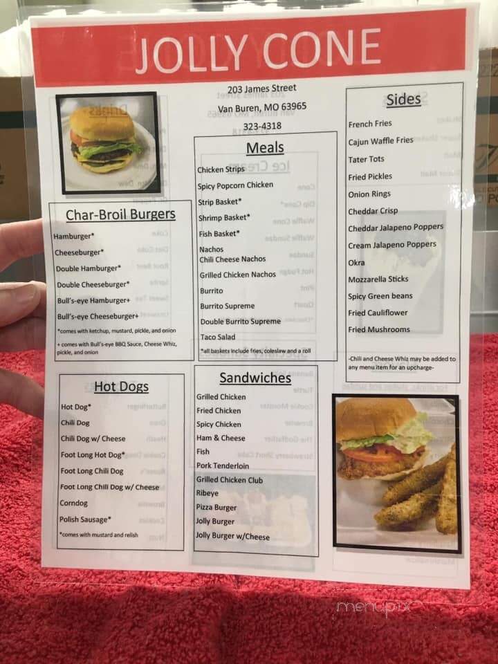 Jolly Cone Drive-In - Van Buren, MO menu_pic