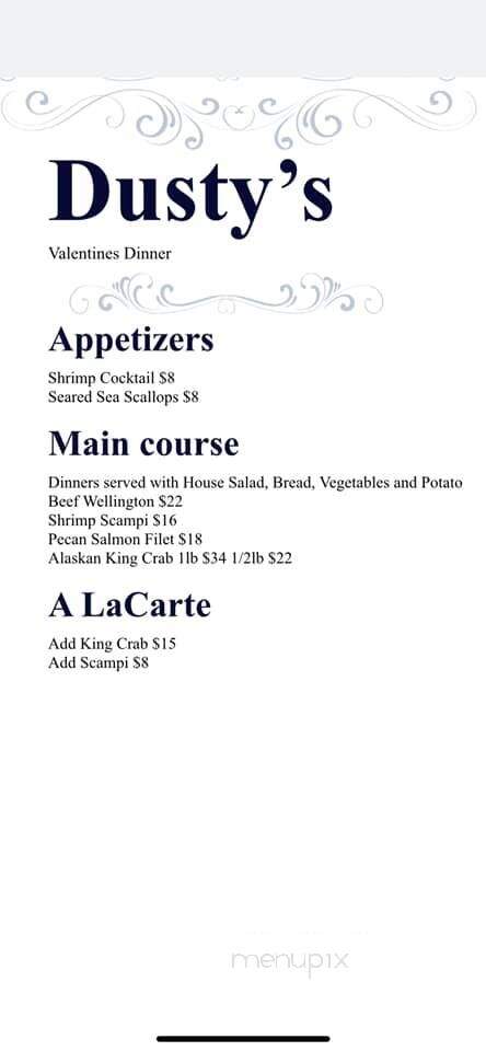 Dusty's Bar - Brady, MT menu_pic