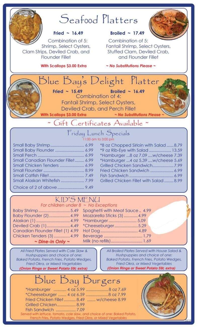 Blue Bay Seafood - Albemarle, NC